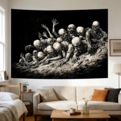Tenture Murale Tête de Mort « La Horde des Morts »