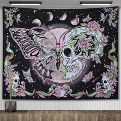 Tenture Murale Tête de Mort « Papillon Lunaire »